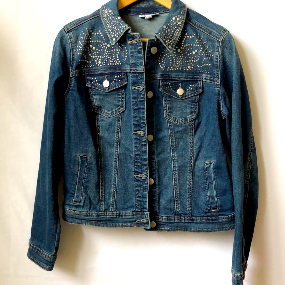 Women’s Beaded Jean Denim Jacket‎ Size S